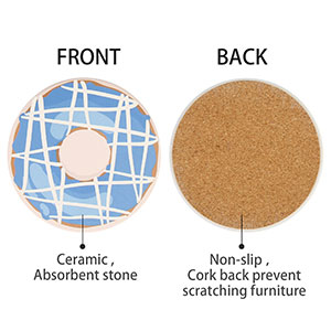 Coaster upper layer iand cork bottom